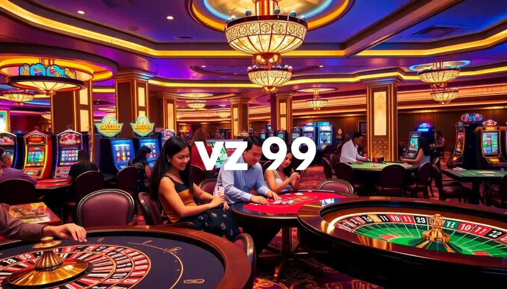 Experience the excitement of online gambling at vz99 with vibrant casino visuals.