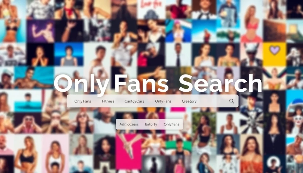 OnlyFans Search interface showcasing diverse creators with vibrant thumbnails and user-friendly filters.