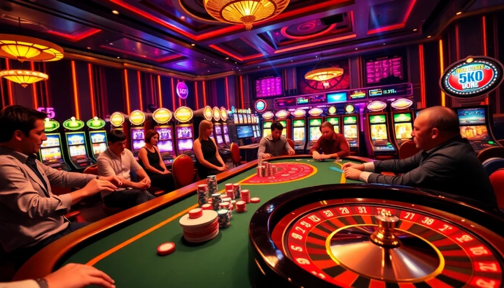 Experience thrilling gaming action at https://www.jl55.one/ with vibrant poker and roulette scenes.
