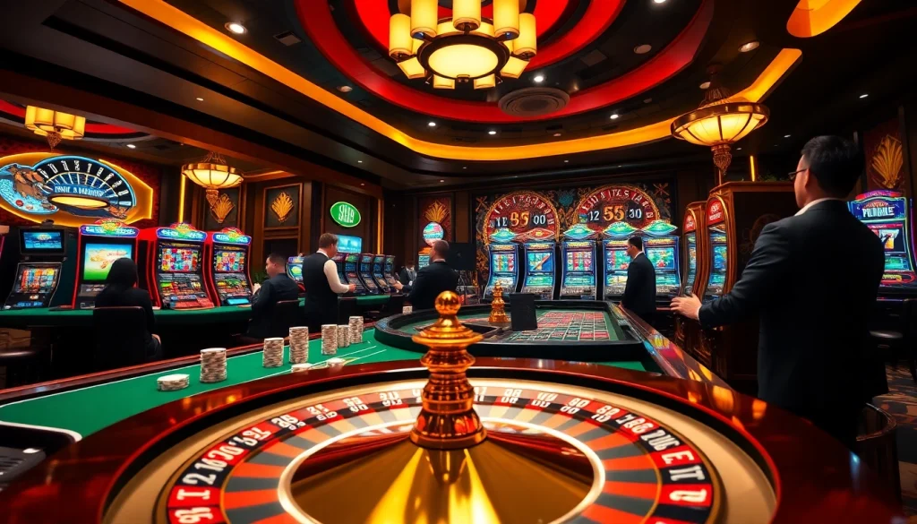 Experience dynamic gaming excitement at nhà cái dr88 with vibrant poker chips and a roulette wheel.