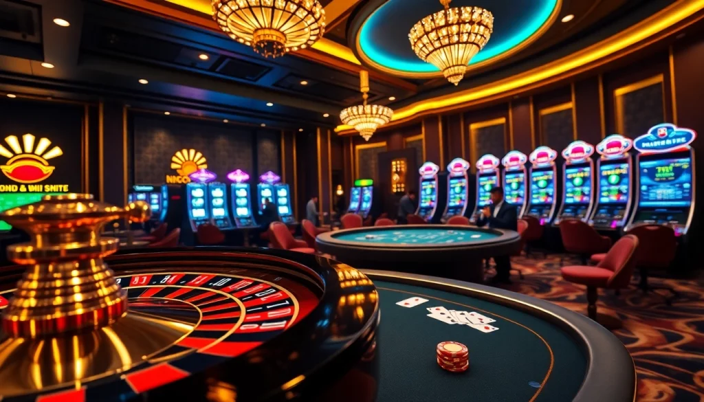 Enjoying high-stakes excitement at Nhà cái mmoo with players engaged in roulette and poker.