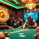 Experience a thrilling game atmosphere at 7C77 casino with exciting poker gameplay.