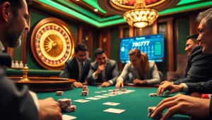 Experience a thrilling game atmosphere at 7C77 casino with exciting poker gameplay.