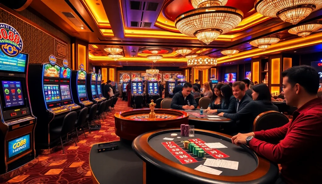 Experience thrilling casino action at GO 88 with vibrant games and engaged players.