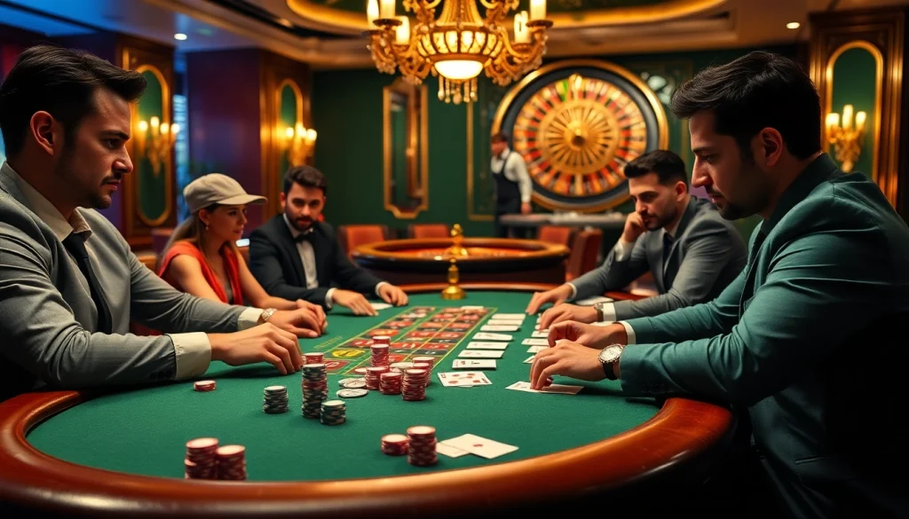 Experience high-stakes poker excitement at a haywin casino table with vibrant chips and cards.