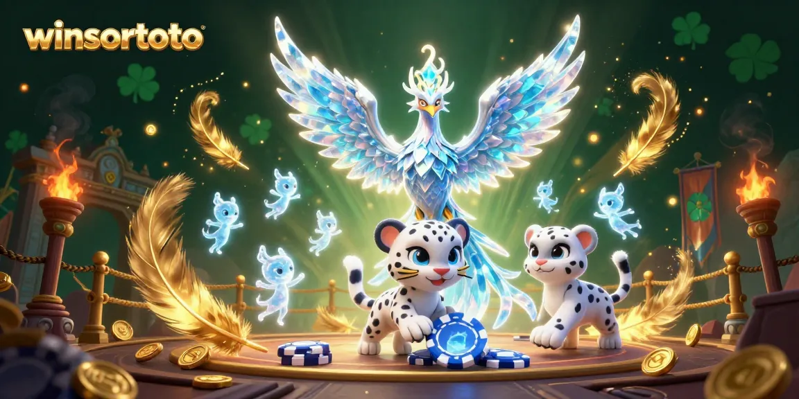 Memenangkan pengalaman bermain kasino dengan winsortoto, menampilkan phoenix es 3D dan chip poker yang berkilau.